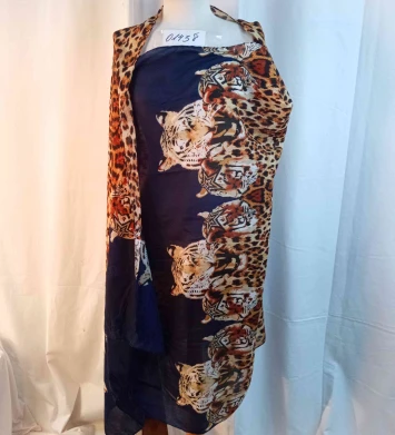 mocador pareo foulard animal print