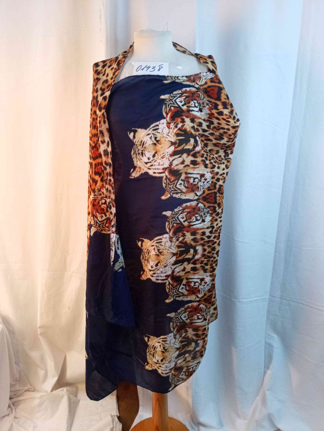 mocador pareo foulard animal print