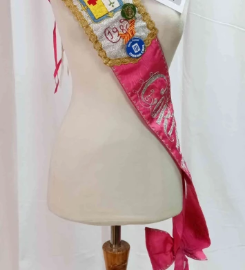 banda brodada fallera rosa